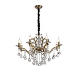 Zinta 75cm 8 Light Crystal Chandelier  - Antique Brass
