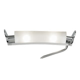 Zira 2 Light Wood Table Lamp - Polished Chrome With Frosted White Shade