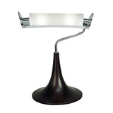 Zira 2 Light Wood Table Lamp - Polished Chrome With Frosted White Shade