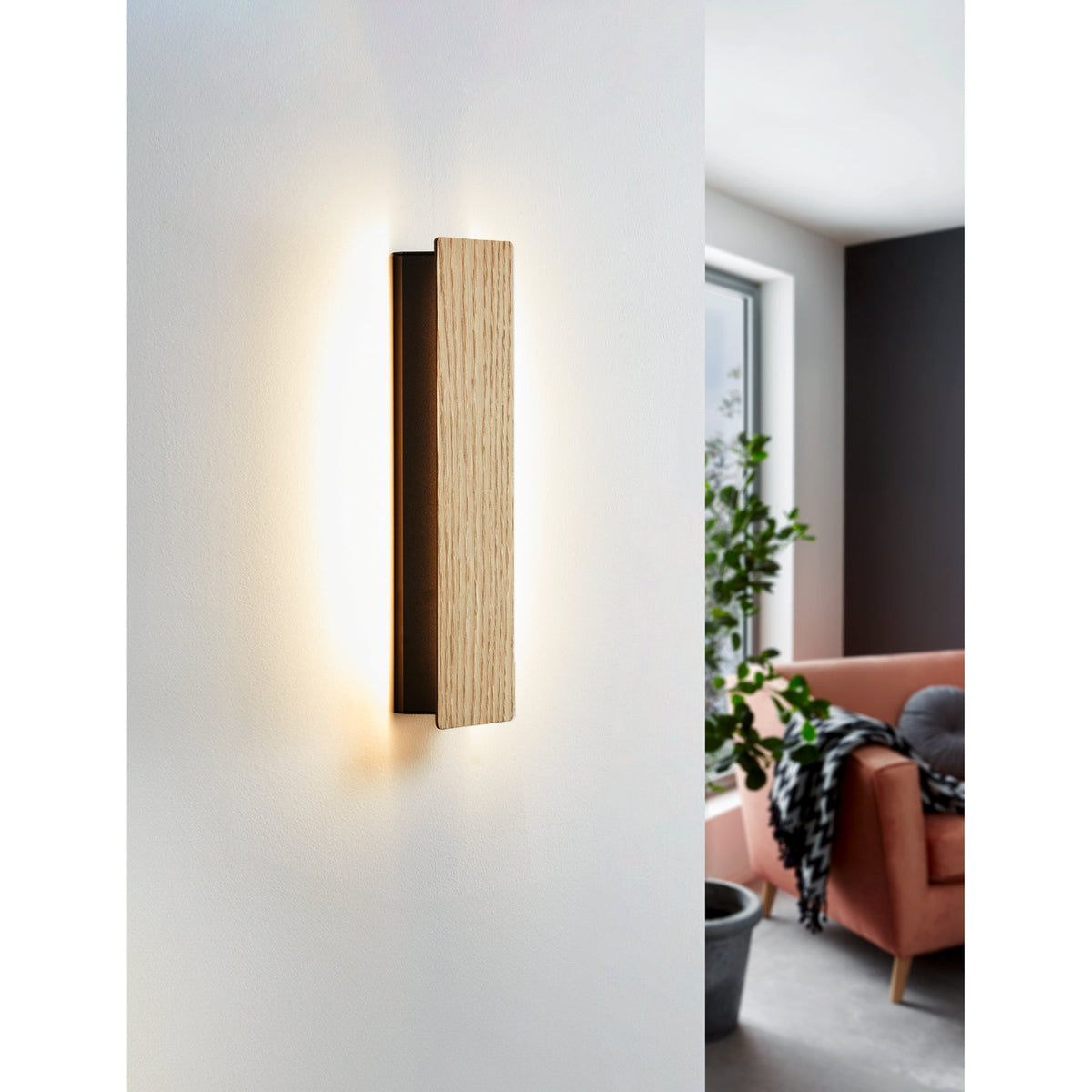 Zubialde LED Wall Light - Black & Brown